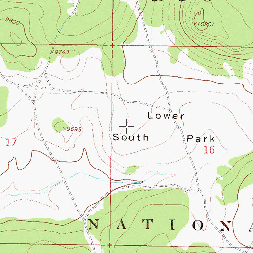 Topographic Map of Lower South Park, CO