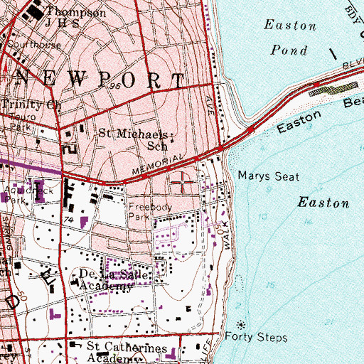 Topographic Map of Taylors Wharf (historical), RI