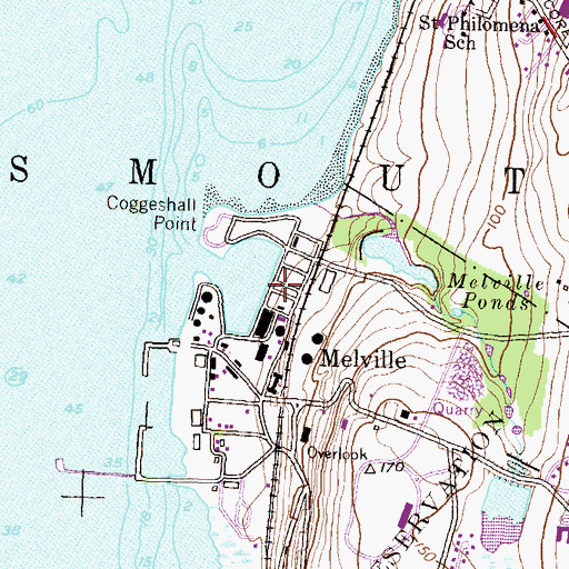 Topographic Map of Ted Hood Marine Complex, RI