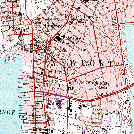 Topographic Map of Colonial Jewish Cemetery, RI