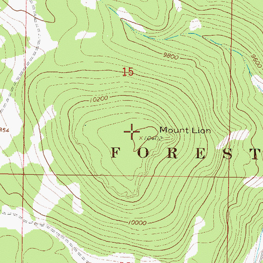 Topographic Map of Mount Lion, CO