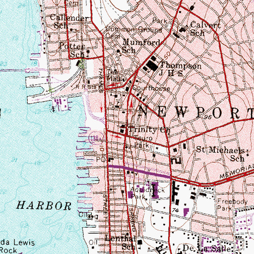 Topographic Map of Trinity Church, RI