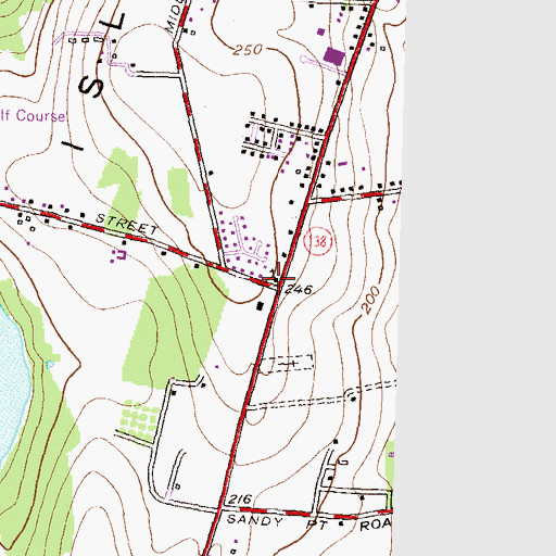 Topographic Map of Union Church, RI