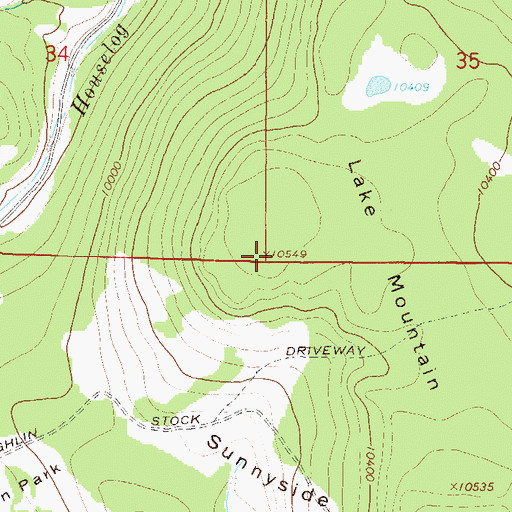 Topographic Map of Lake Mountain, CO