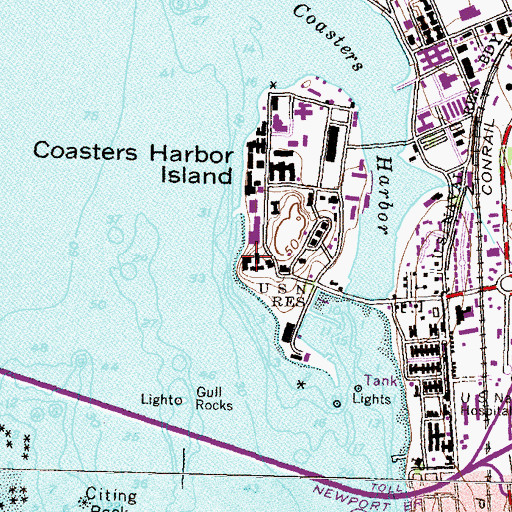 Topographic Map of United State Naval War College Library, RI
