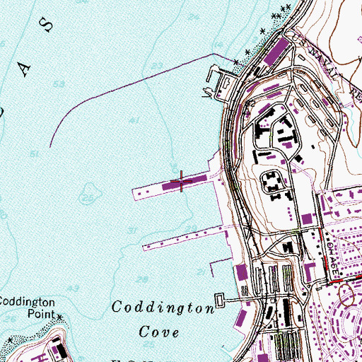 Topographic Map of United States Navy Pier 1, RI