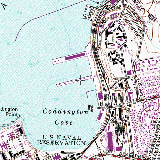 Topographic Map of United States Navay Pier 2, RI