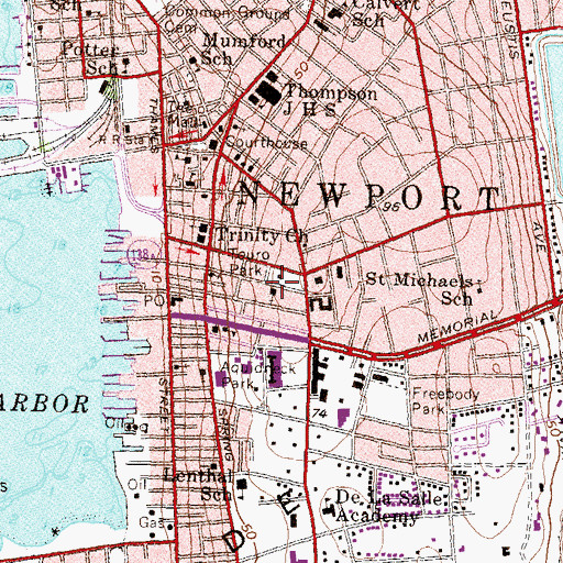 Topographic Map of Warren House, RI