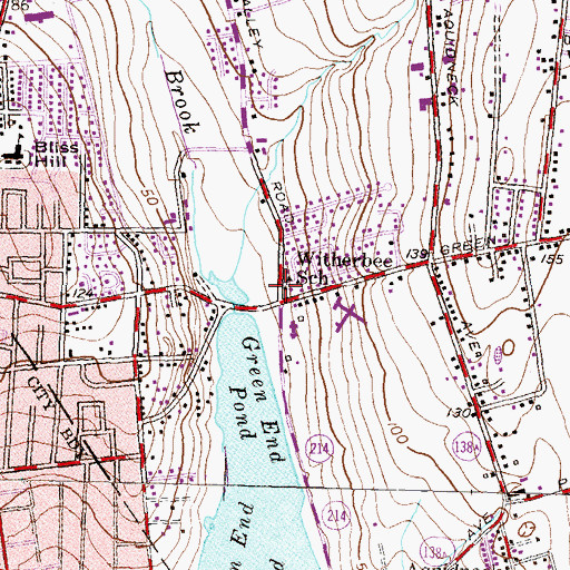 Topographic Map of Witherbee School, RI