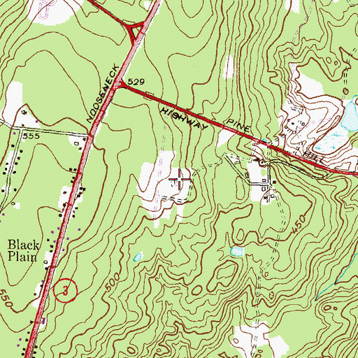 Topographic Map of Arnold Cemetery, RI