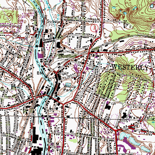 Topographic Map of Babcock-Smith House Museum, RI