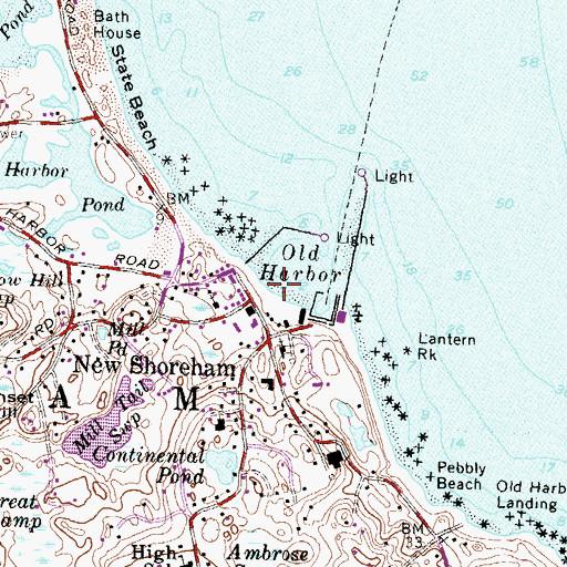 Topographic Map of Ballards Beach, RI