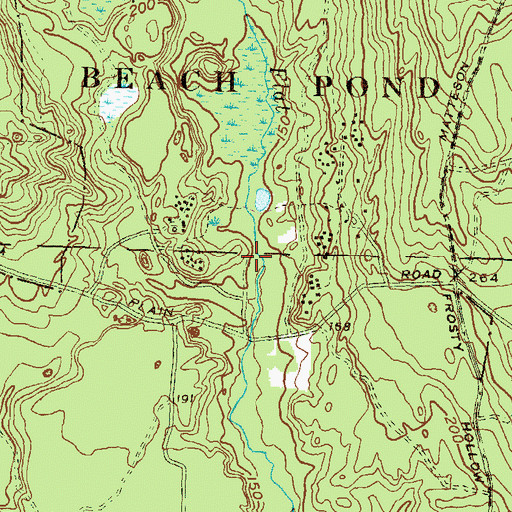 Topographic Map of Beach Pond Forest Environment Site, RI