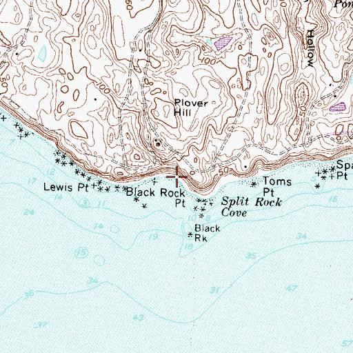 Topographic Map of Black Rock Beach, RI
