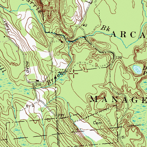 Topographic Map of Bliven Burial Plot, RI