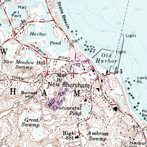 Topographic Map of Block Island Historical Society Museum, RI