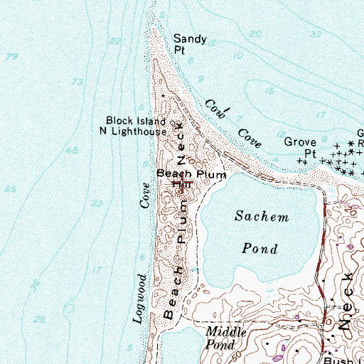 Topographic Map of Block Island National Wildlife Refuge, RI