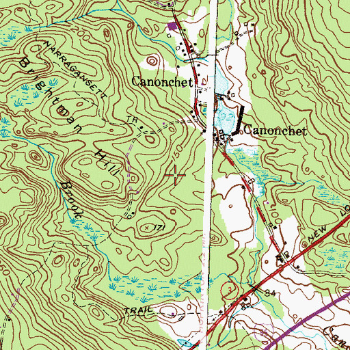 Topographic Map of Brightman Family Plot, RI