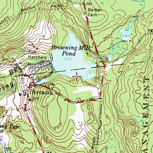 Topographic Map of Browning Mill Pond Area Beach, RI