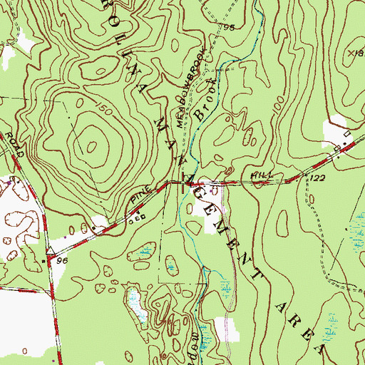 Topographic Map of Carolina Management Area, RI