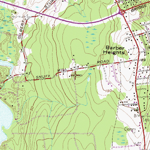 Topographic Map of Cashman Cemetery, RI