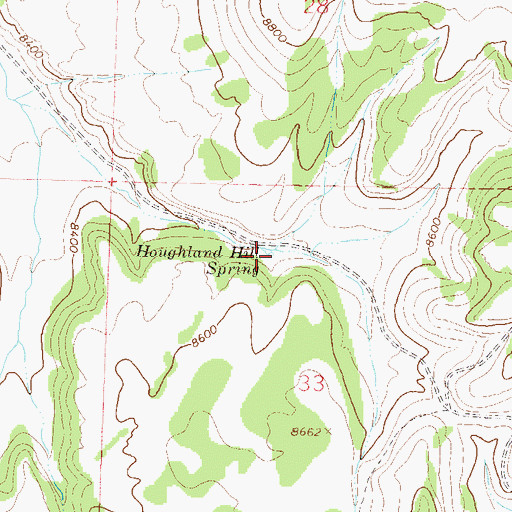 Topographic Map of Houghland Hill Spring, CO