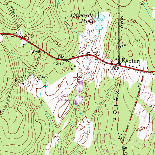 Topographic Map of Champlin - Greene Burial Ground, RI