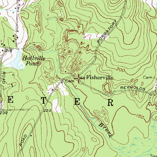 Topographic Map of Chapman Cemetery, RI