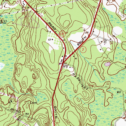 Topographic Map of Charlestown Elementary School, RI