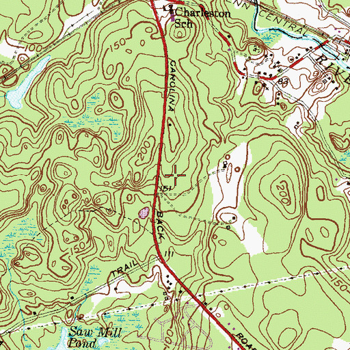 Topographic Map of Charlestown School, RI