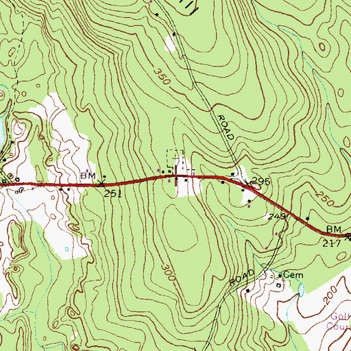 Topographic Map of Chestnut Hill Baptist Church, RI