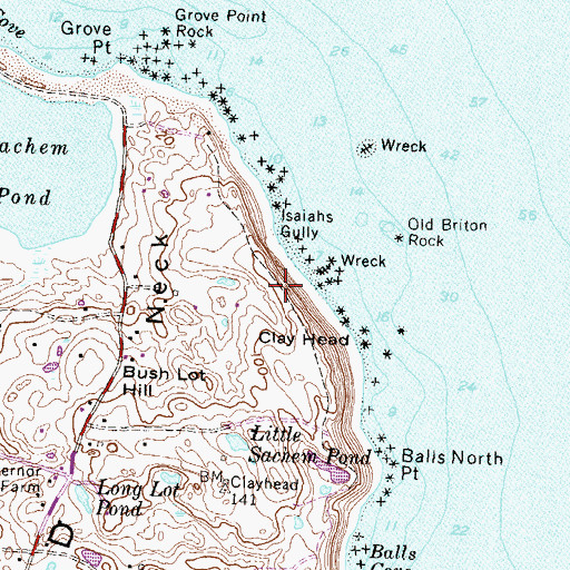 Topographic Map of Clayhead Nature Trail, RI