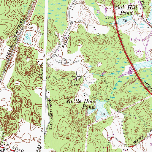 Topographic Map of Congdon Cemetery, RI