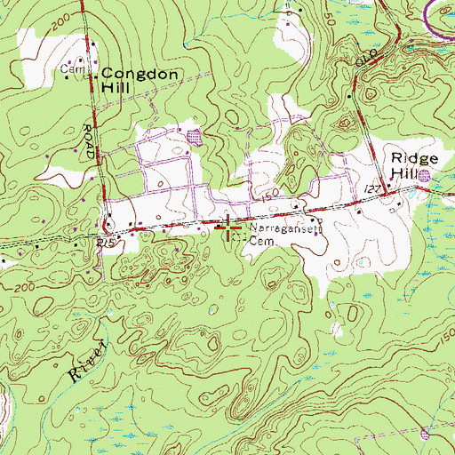 Topographic Map of Congdon Hill (historical), RI
