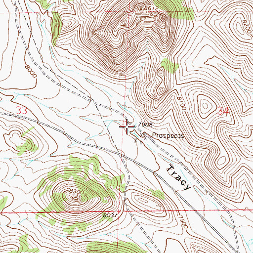 Topographic Map of North Tracy Canyon, CO
