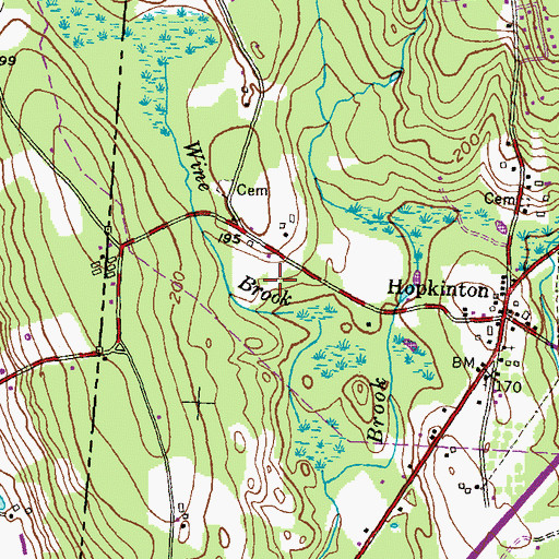 Topographic Map of Curtis Maine Plot, RI