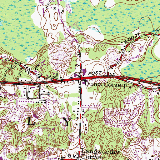 Topographic Map of Dunns Corners Church Preschool, RI