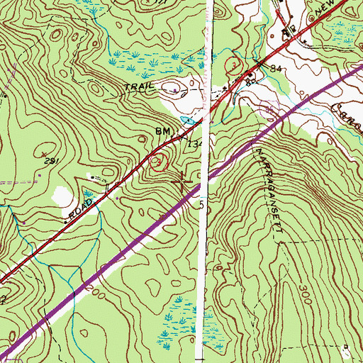 Topographic Map of Enos - Crandall Plot, RI