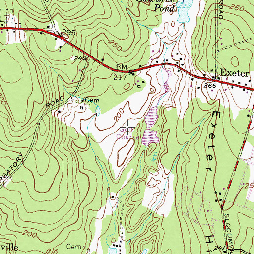 Topographic Map of Exeter Country Club, RI