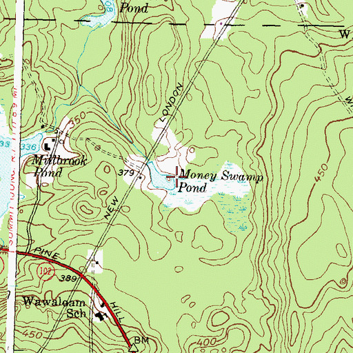 Topographic Map of Exeter Historical Cemetery, RI