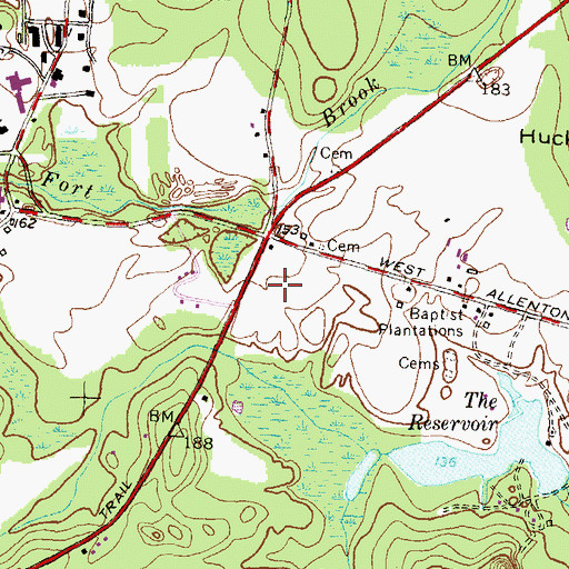 Topographic Map of Exeter Post Office, RI