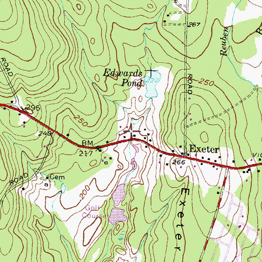 Topographic Map of Exeter Volunteer Company Number 1, RI