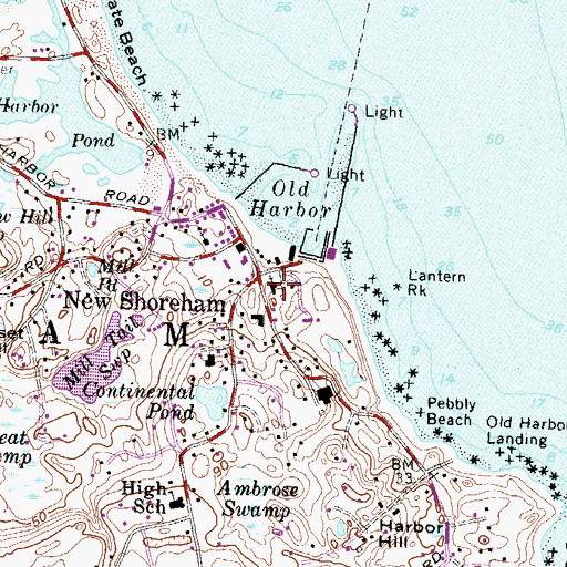 Topographic Map of Harbor Church, RI
