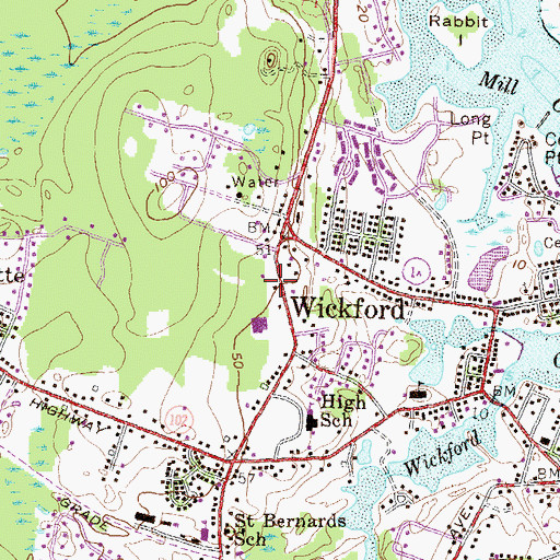 Topographic Map of First Church of Christ Scientist, RI