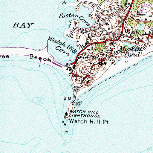 Topographic Map of Flying Horse Carousel, RI