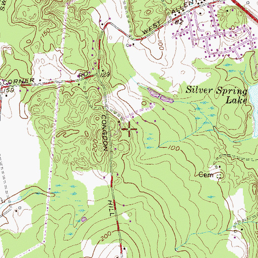 Topographic Map of Fones - Hazard Cemetery, RI