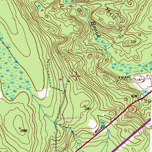 Topographic Map of Foster - Spencer Plot, RI
