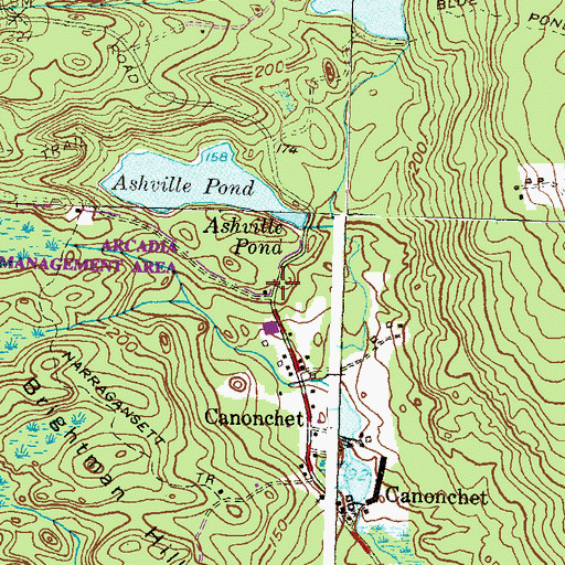 Topographic Map of Francis Tanner Lot, RI