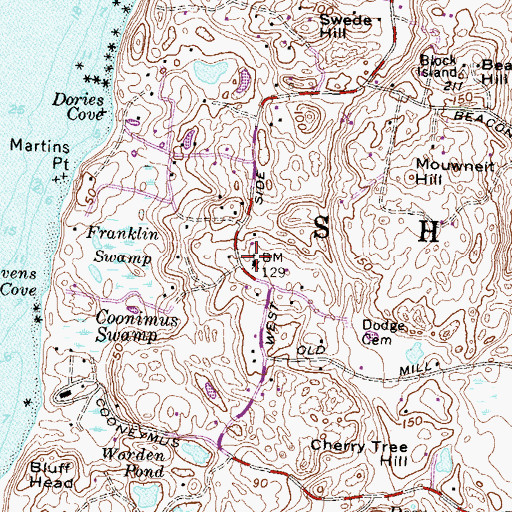 Topographic Map of Free Will Baptist Church, RI