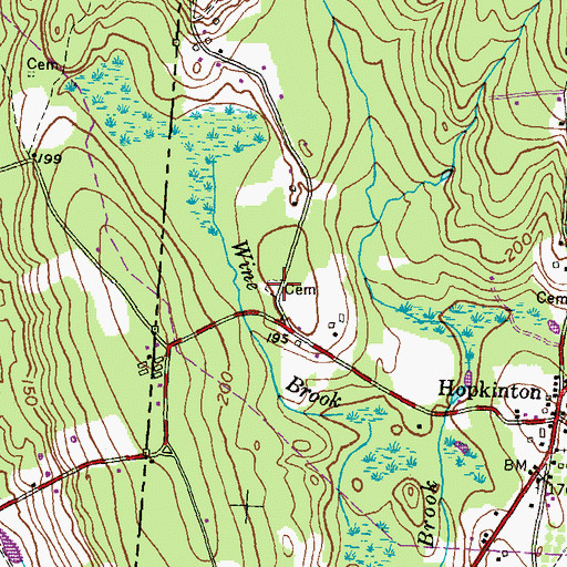 Topographic Map of Friends Burial Ground, RI